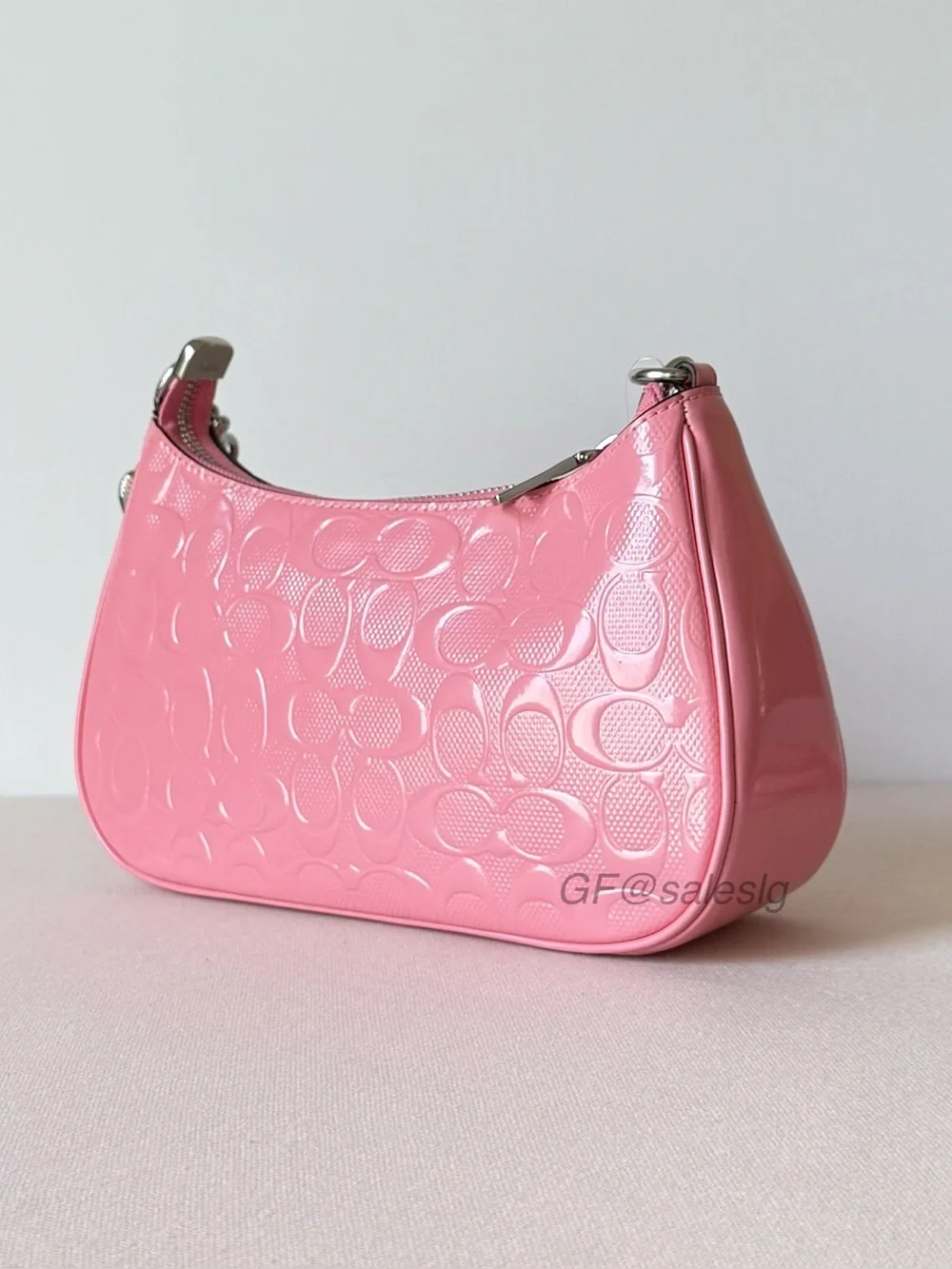 NWT Coach Teri Shoulder&Crossbody Bag Pink Patent Leather  Heart Charm CDA98